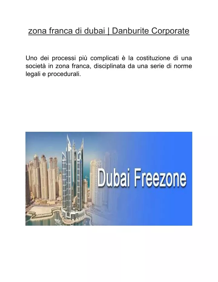 zona franca di dubai danburite corporate