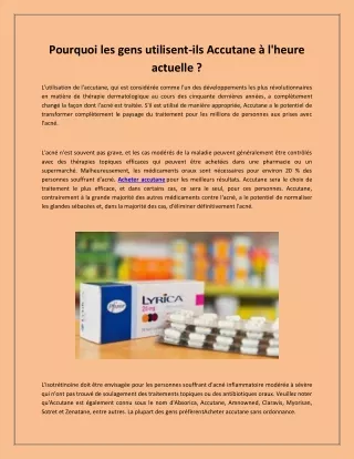 pourquoi les gens utilisent ils accutane l heure