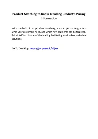 product matching to know trending product
