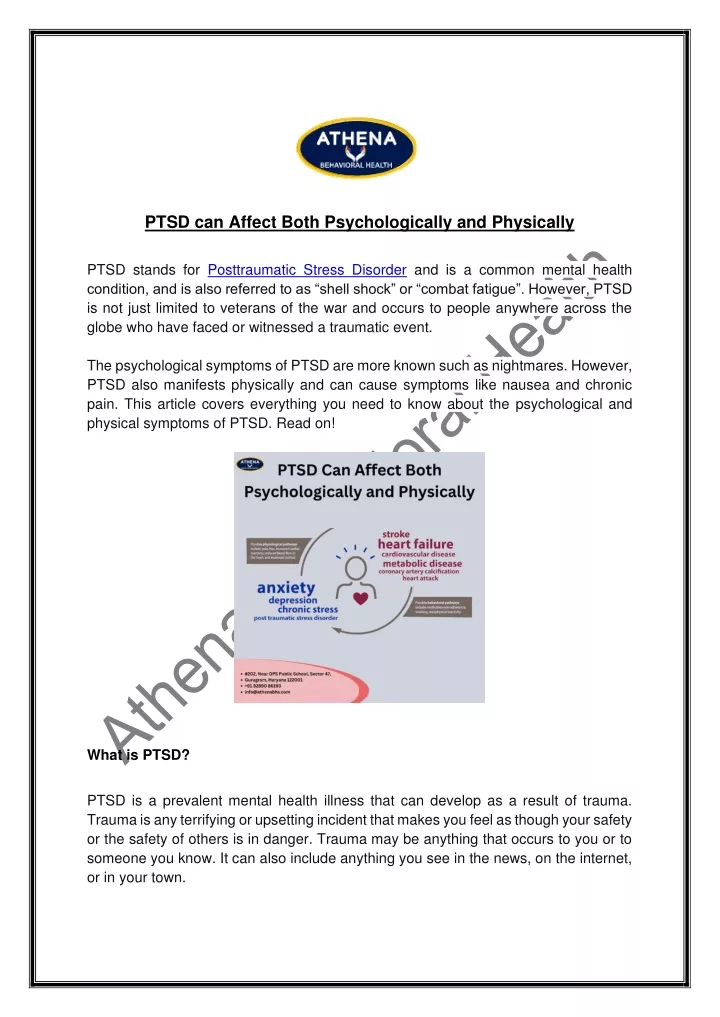 ptsd can affect both psychologically