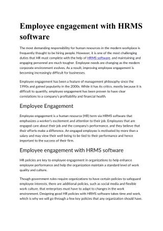 Employee engagement with HRMS software