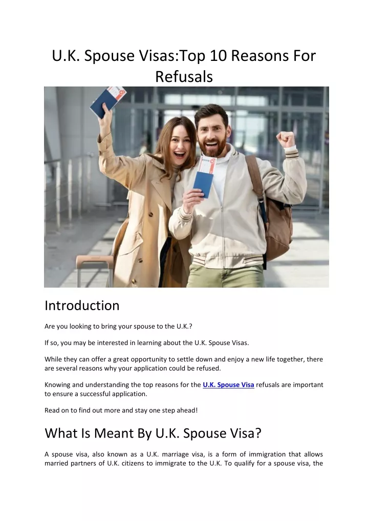 u k spouse visas top 10 reasons for refusals