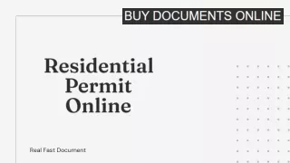 Get Residential Permit Online