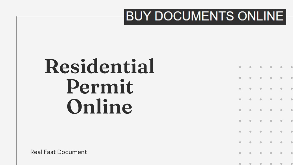 PPT - Get Residential Permit Online PowerPoint Presentation, free ...