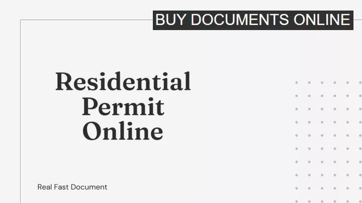 residential permit online