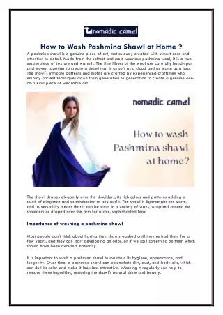How to Wash Pashmina Shawl at Home