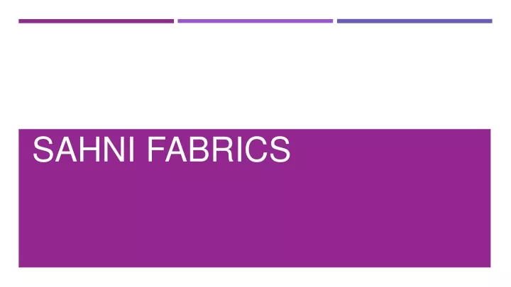 sahni fabrics