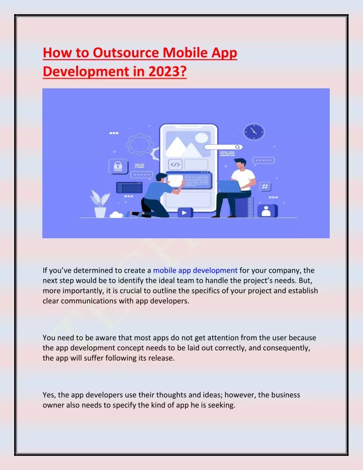 how to outsource mobile app development in 2023