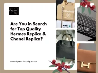 Are You in Search for Top Quality Hermes Replica & Chanel Replica