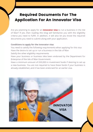 required documents for the application