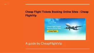 Online Resources for Booking Cheap Flight Tickets - CheapFlightVip