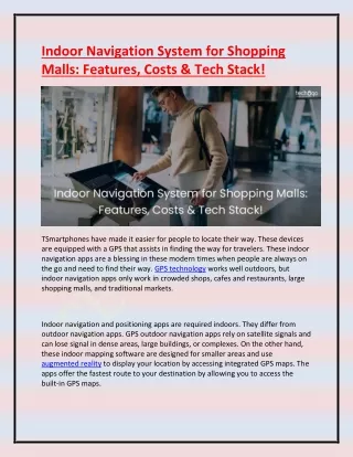 indoor navigation system for shopping malls