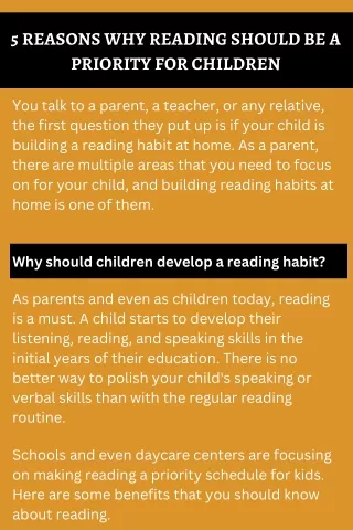 5 reasons why reading should be a priority