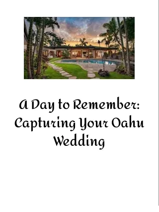 A Day to Remember: Capturing Your Oahu Wedding