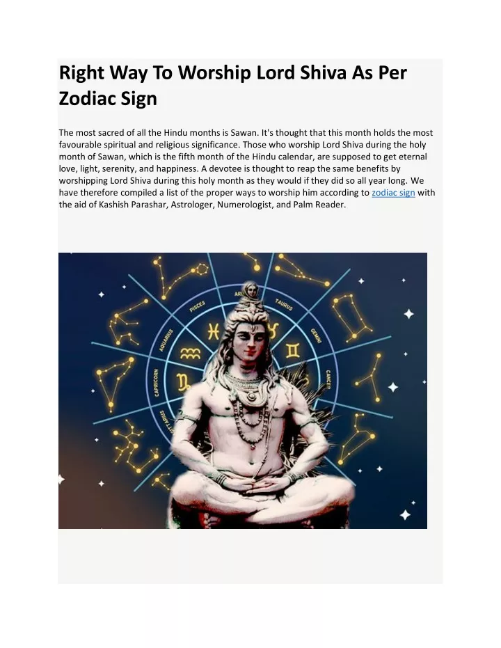 right way to worship lord shiva as per zodiac sign