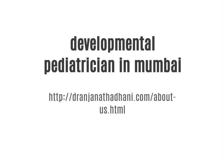 developmental pediatrician in mumbai