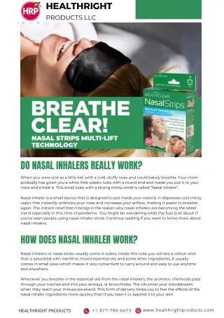Do Nasal Inhalers Really Work