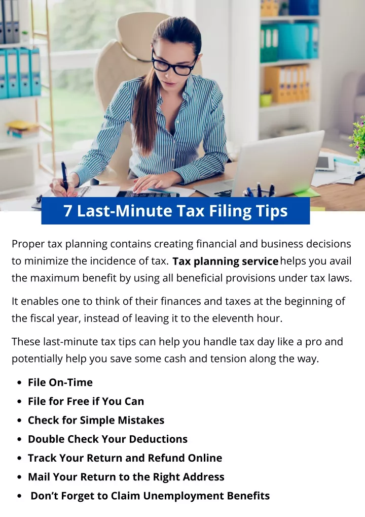 7 last minute tax filing tips