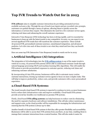 top ivr trends to watch out for in 2023