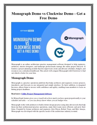 Monograph Demo vs Clockwise Demo - Get a Free Demo