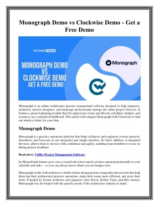 monograph demo vs clockwise demo get a free demo