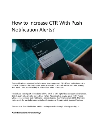 How to Increase CTR With Push Notification Alerts