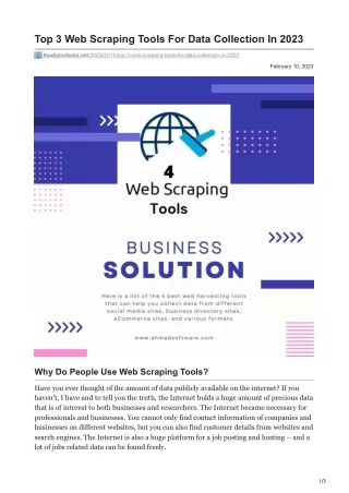 top 3 web scraping tools for data collection