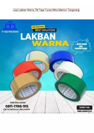 Jual Lakban Warna TM Tape Harga Terbaru Tunas Mitra Makmur Tangerang