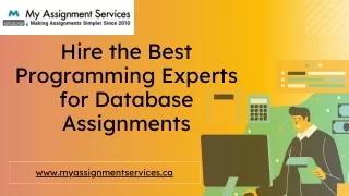 Hire the Best Programming Experts for Database Assignments