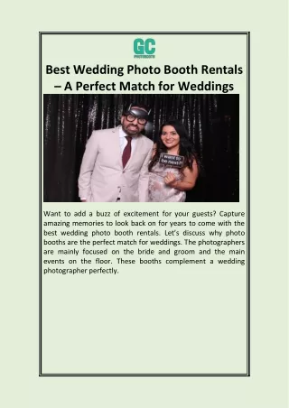 Best Wedding Photo Booth Rentals – A Perfect Match for Weddings