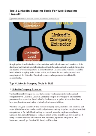 top 3 linkedin scraping tools for web scraping