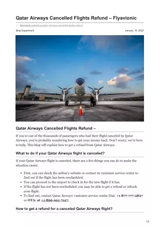 Qatar Airways Cancelled Flights Refund  Flyavionic