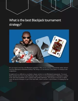 Best Blackjack Tournament Strategy