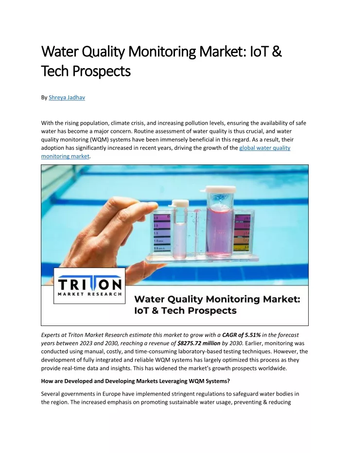 water quality monitoring market iot water quality