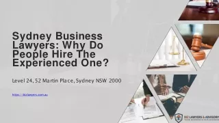 Sydney Business Lawyers: Why Do People Hire The Experienced One?