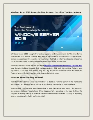 windows server 2019 remote desktop services