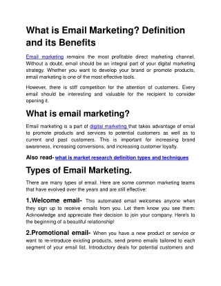 What is Email Marketing ppt