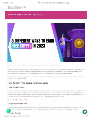 5 Different Ways To Earn Free Crypto 1800-248-1516