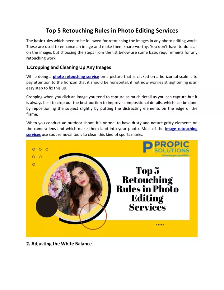 top 5 retouching rules in photo editing services