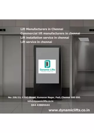 Lift installation service in chennai