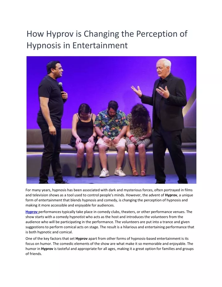 how hyprov is changing the perception of hypnosis