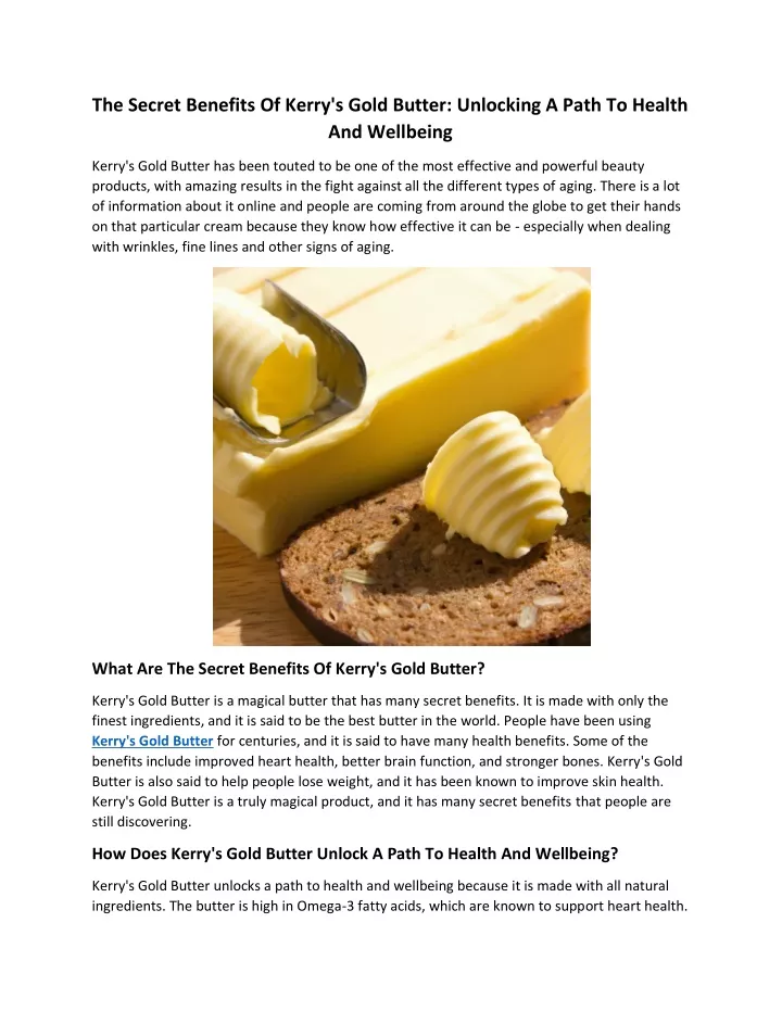 the secret benefits of kerry s gold butter