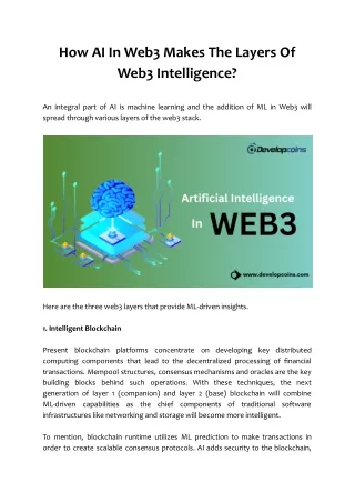 how ai in web3 makes the layers of web3