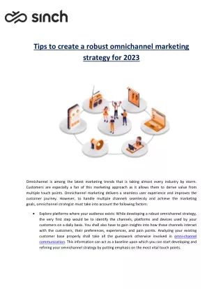 tips to create a robust omnichannel marketing