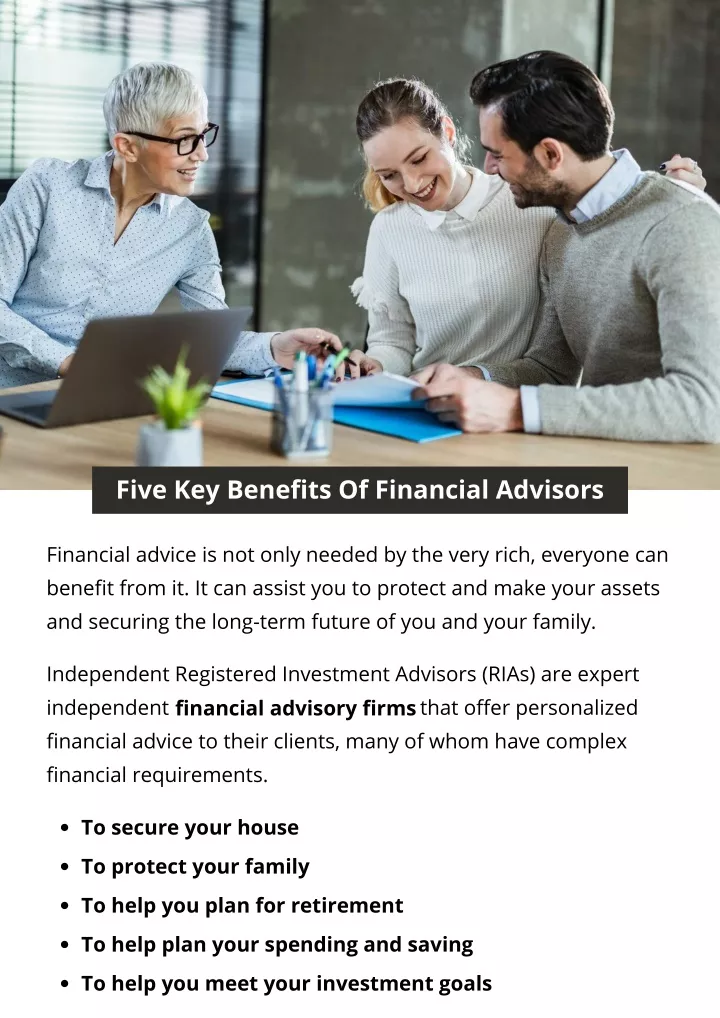 five key benefits of financial advisors