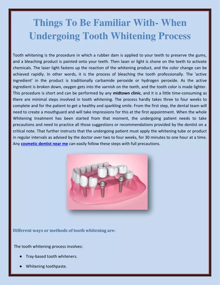 things to be familiar with when undergoing tooth