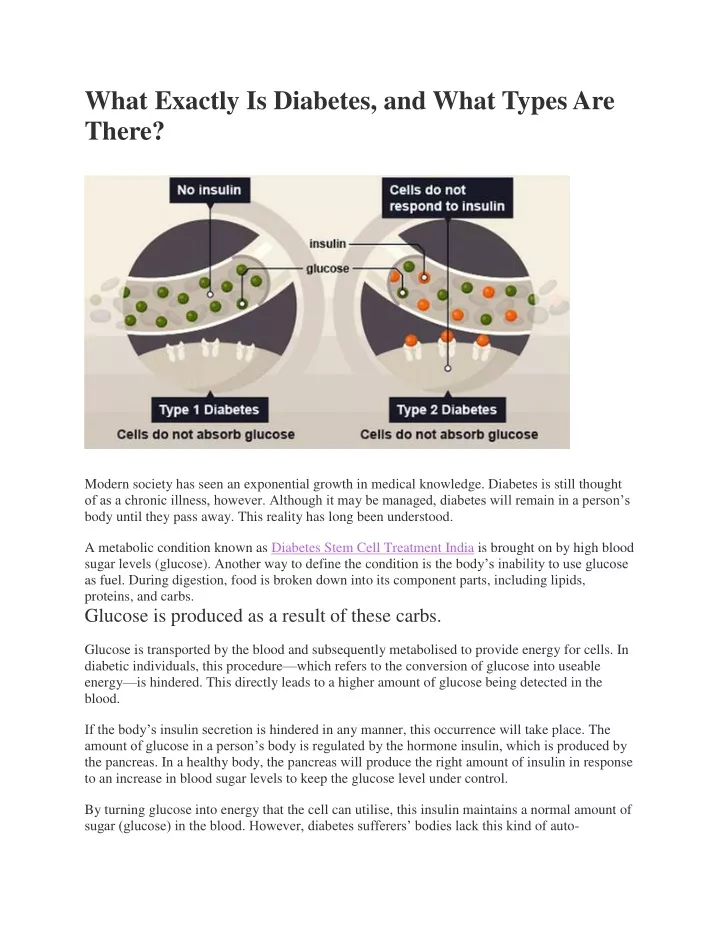 what exactly is diabetes and what types are there