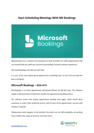 start scheduling meetings with ms bookings