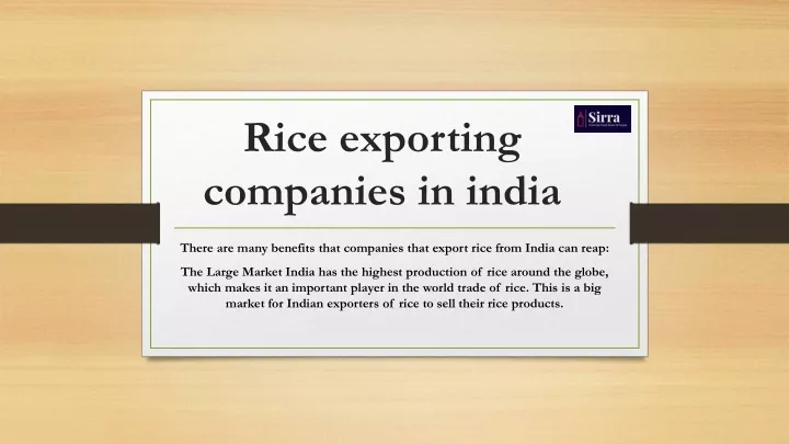 rice exporting companies in india