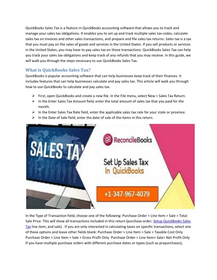 quickbooks sales tax is a feature in quickbooks